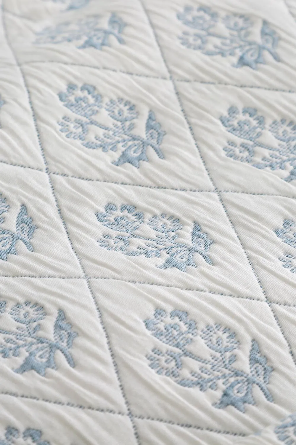 Dreams & Drapes 'Block Floral' Jacquard Duvet Cover Set in Light Blue 3