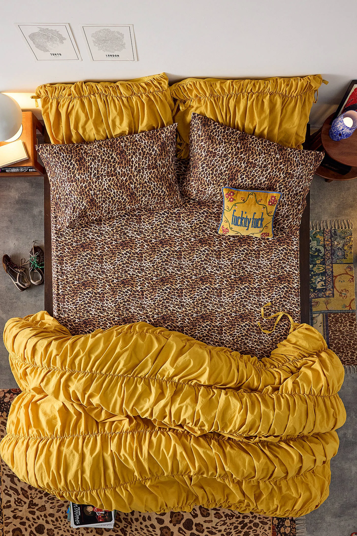 Leopard Print Fitted Sheet & Pillowcase Set - Neutral