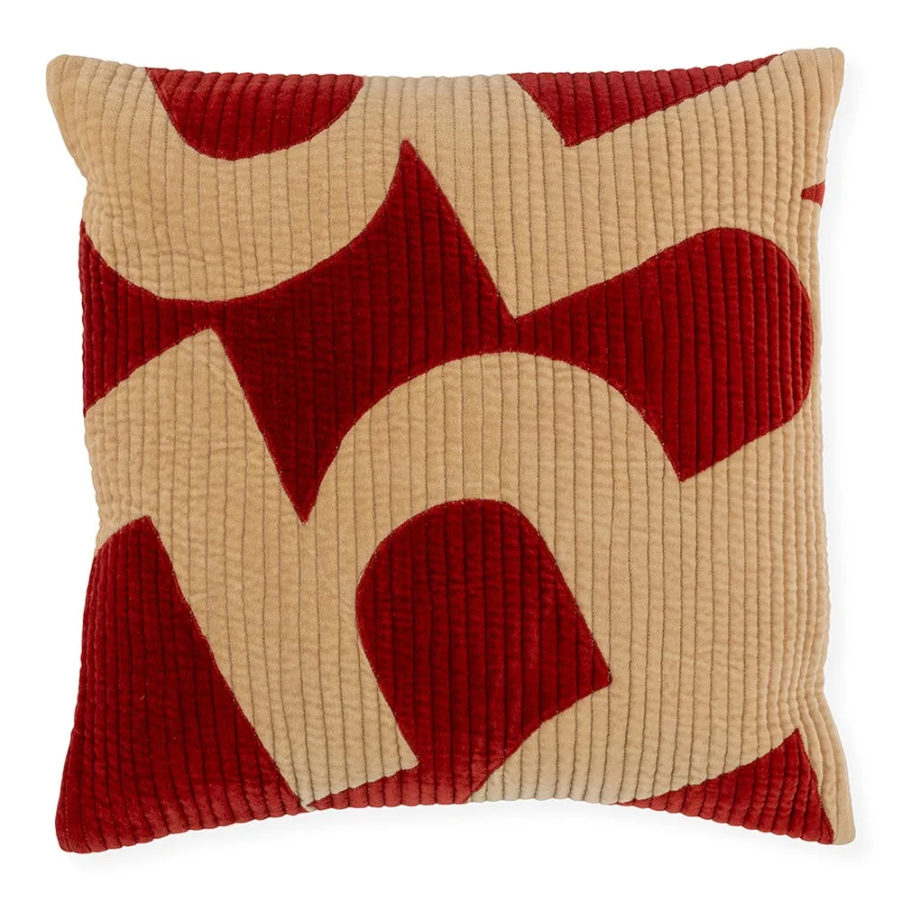 Heal's 59 Cushion Red & Cream 45 x 45cm 2