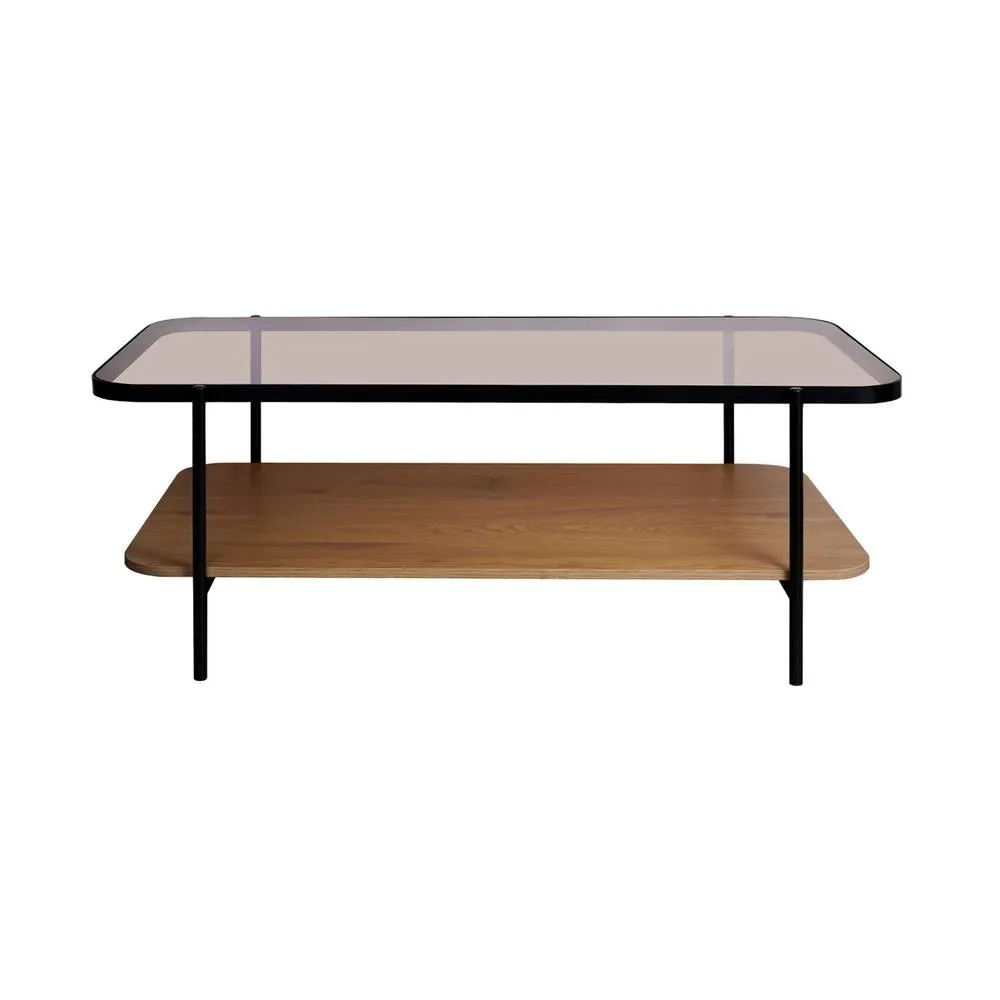 sweeek Vintage coffee table with black metal & wood effect in Beige 5