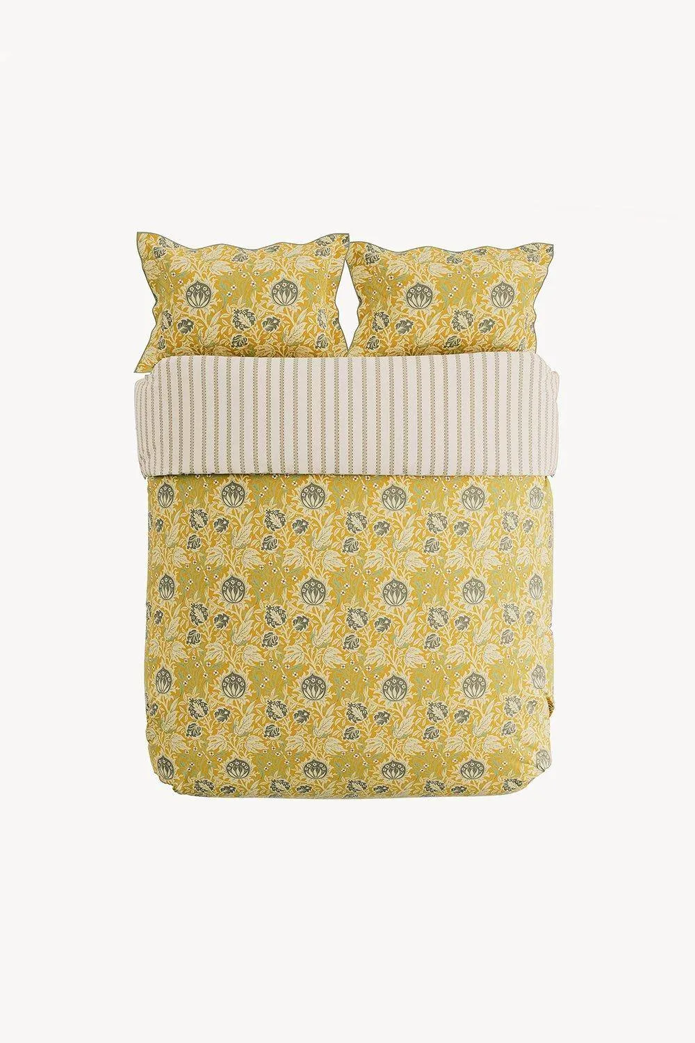 Morris & Co 'Elmcote' Cotton Duvet Cover Set in Yellow 3