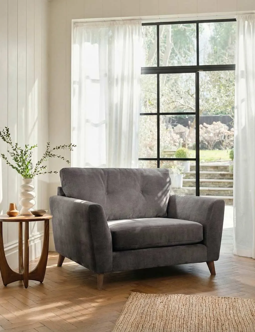 BARKER AND STONEHOUSE Ellis Chenille Snuggle Chair Taupe