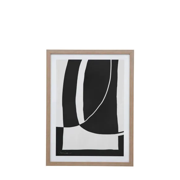 Cedar & Sage Abstract Noir et Blanc Framed Print 5