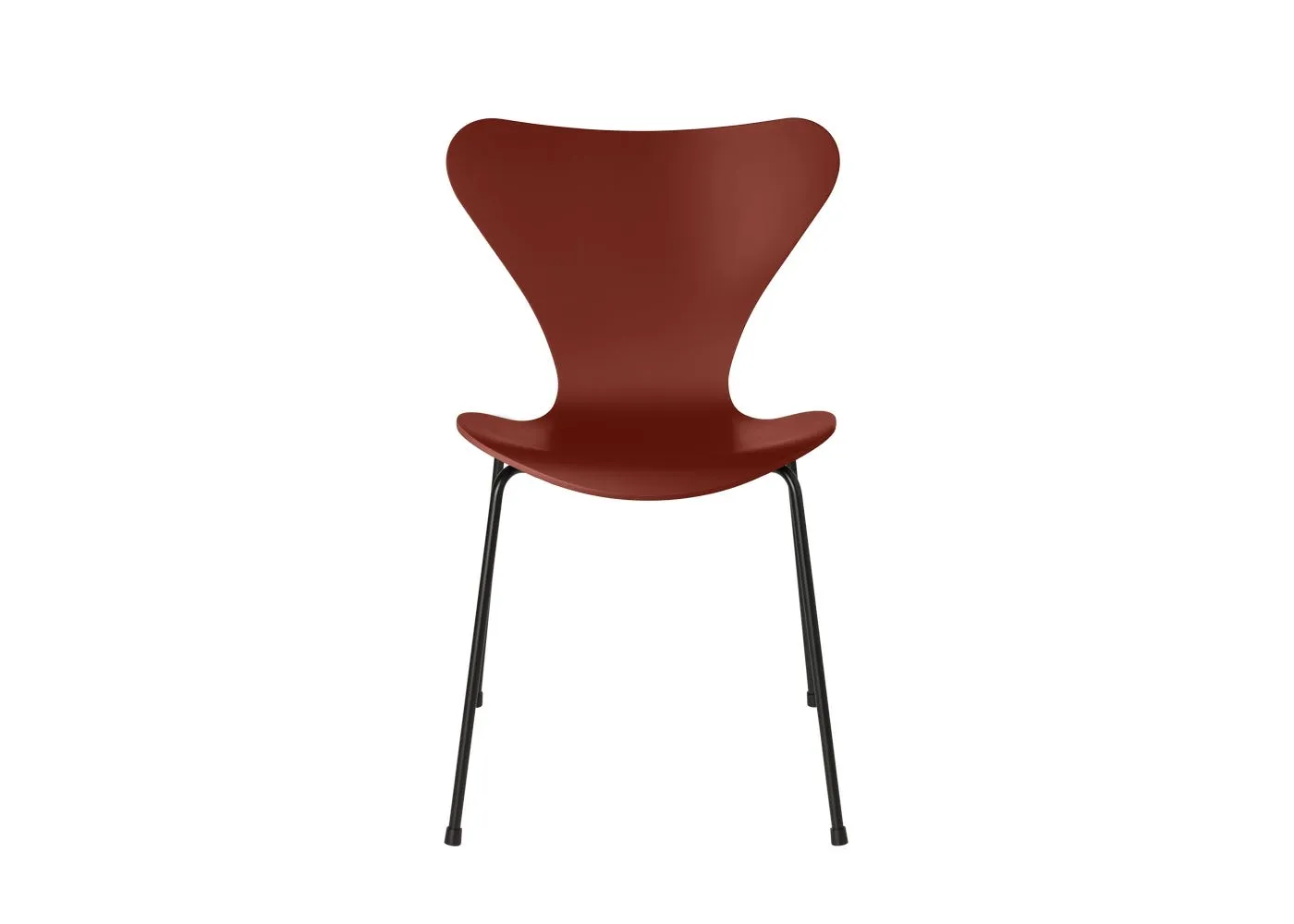 Fritz Hansen Series 7 Chair Coloured Ash Venetian Red Black Legs