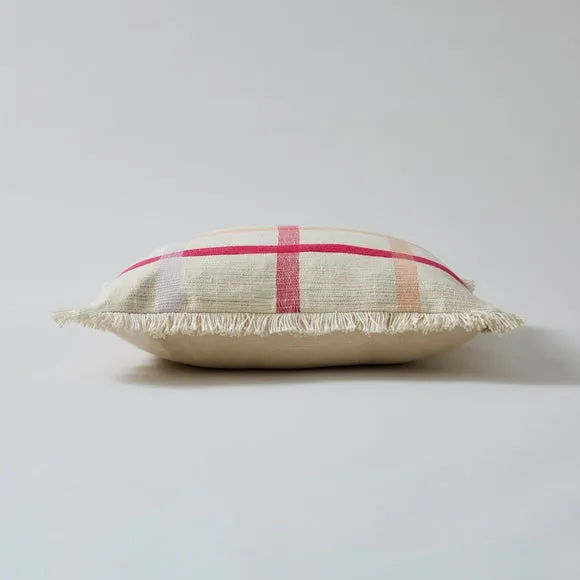 Woven Check Cotton Square Cushion 3