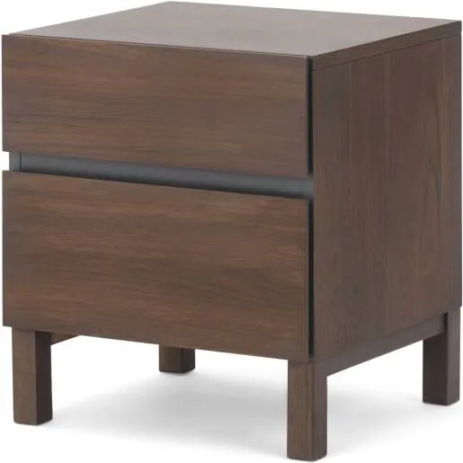 Xander Bedside Table, Walnut & Charcoal Grey