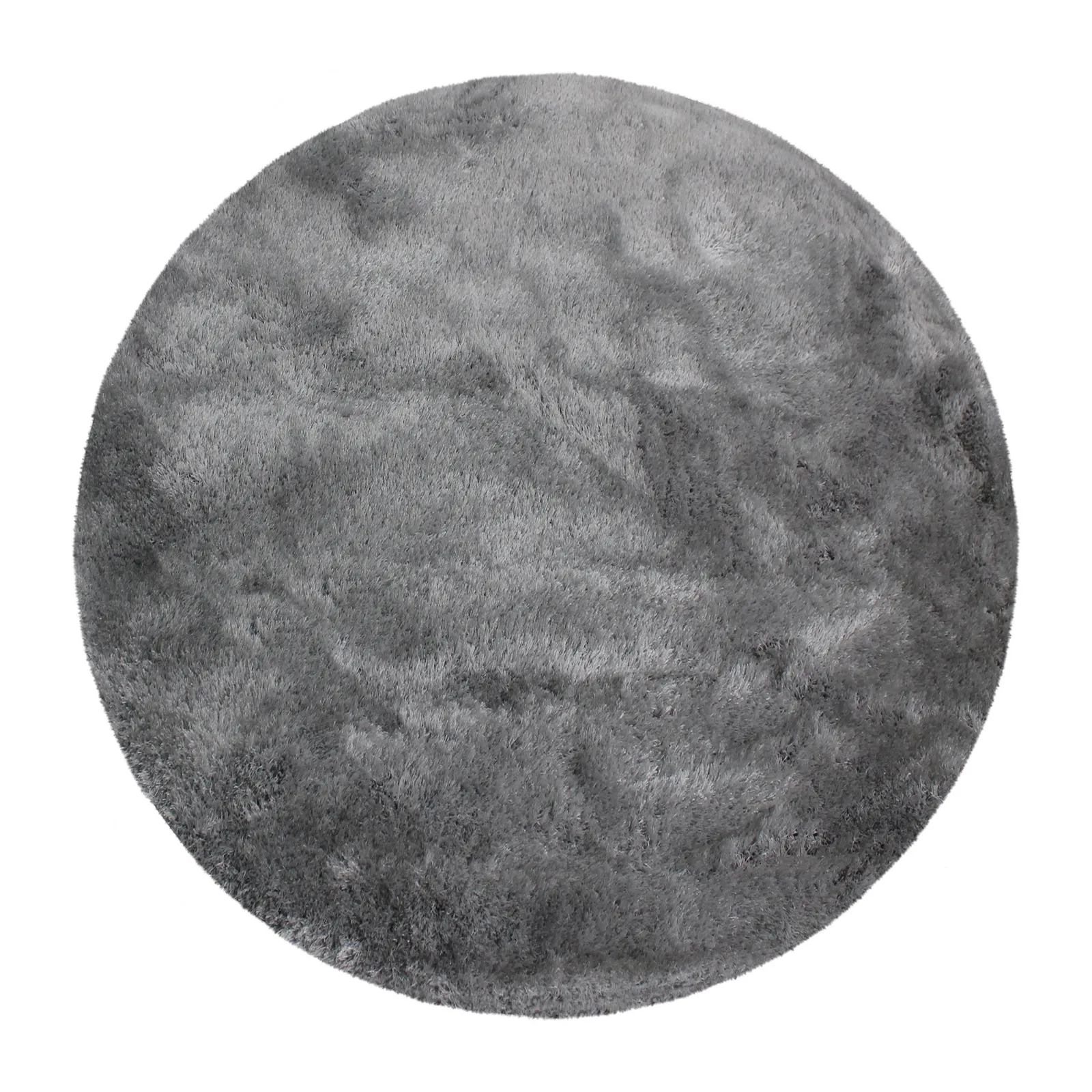 Indulgence Circle Shaggy Rug Silver