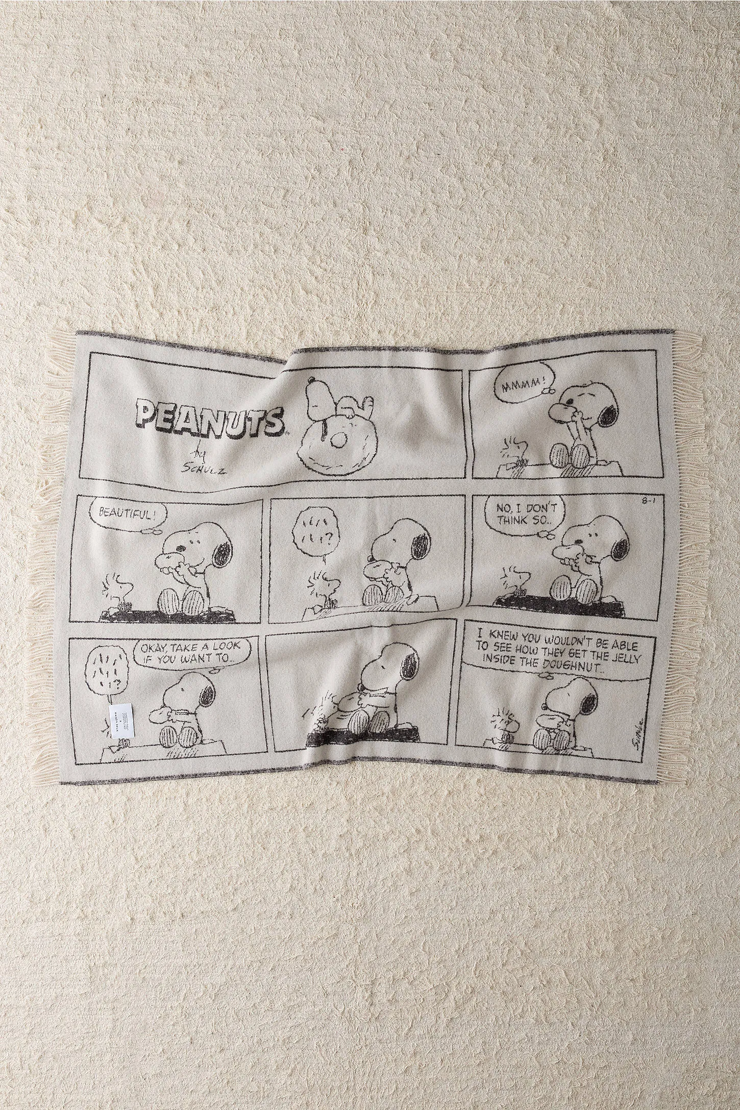 Maison Deux X Peanuts Snoopy Doughnut Comic Strip Wool Blanket ALL 2