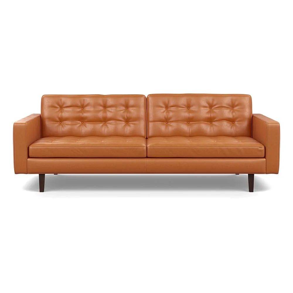 Heal's Hepburn 4 Seater Daino Leather Treacle Wenge Feet 1