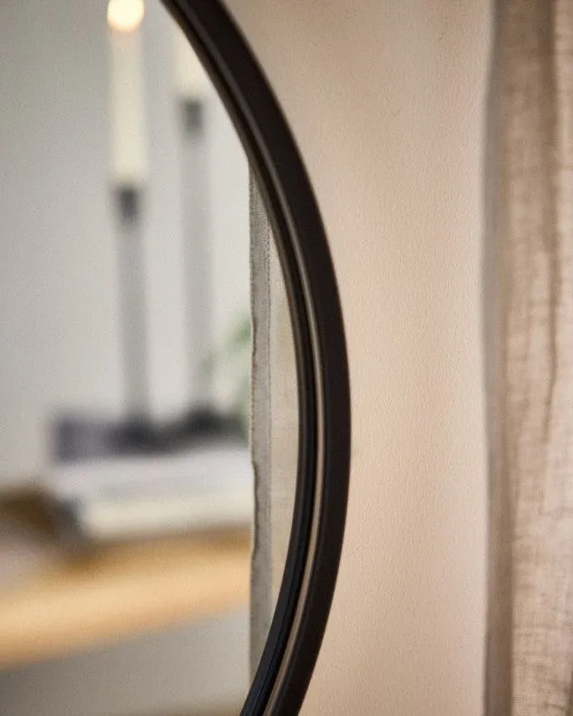 Dibor Classic Black Circular Decorative Framed Mirror Bathroom, Bedroom, Hallway Wall Mirror 60cm 3