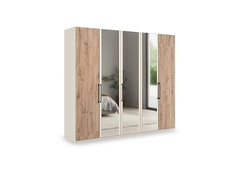 Tullio 250cm 5 Door Hinged Wardrobe with 3 Mirror Doors