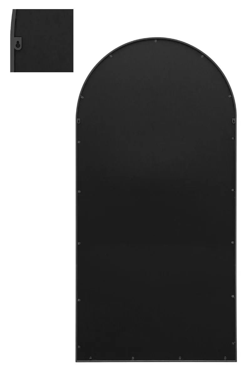 MirrorOutlet Black Framed Arched Leaner/Wall Mirror 75" X 47" (190CM X 120CM) 5