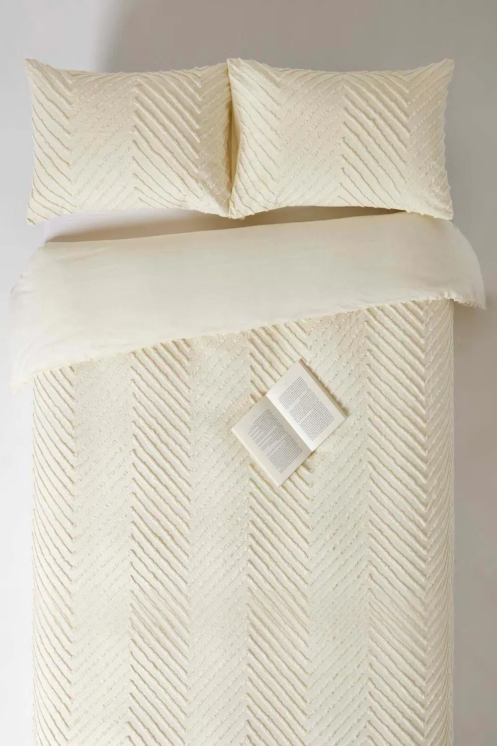 Homescapes Off White Cotton Tufted Duvet Cover Set 2