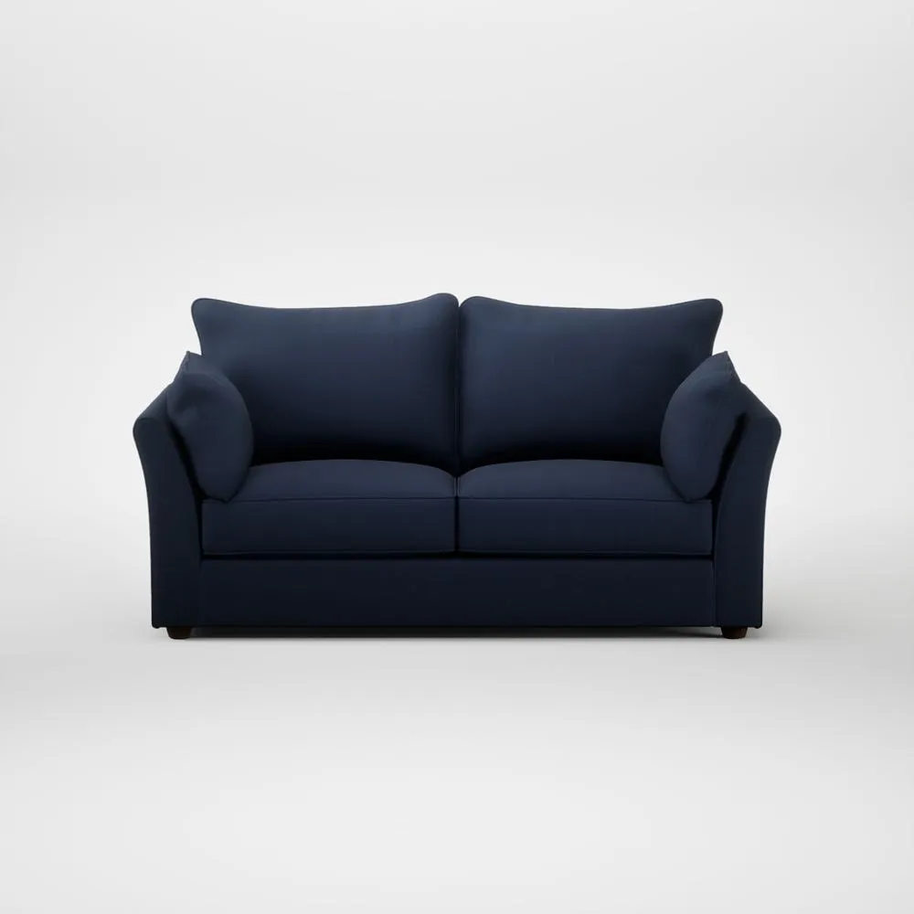 Heal's Tailor 3 Seater Sofa Smart Cotton Linen Indigo Walnut Stained Feet 2