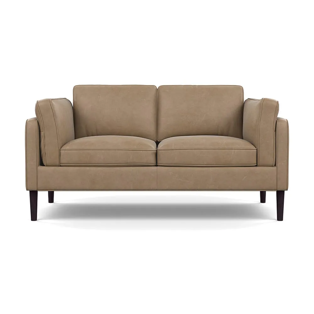 Heal's Sonno 2 Seater Heritage Leather Camel 2015 Wenge Black Feet 1