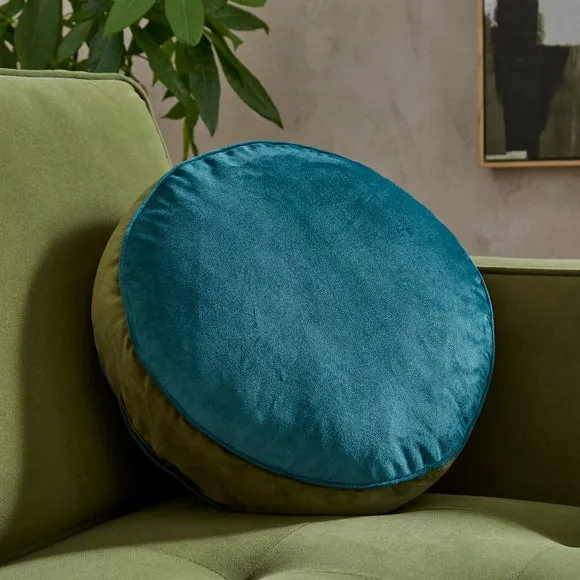 Luxe Velour Contrast Round Cushion 1