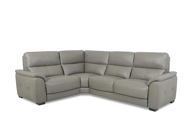 Saffron Small Leather Left Hand Facing Corner Sofa - BV Elephant