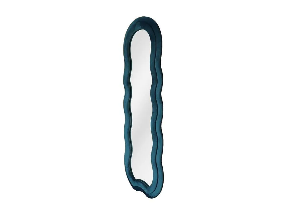 Vente-unique -Shaped Velvet Mirror - L60 X H160 Cm - Blue - LINOA 5