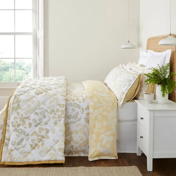 Dorma Daylesford Yellow 100% Cotton Bedspread 2