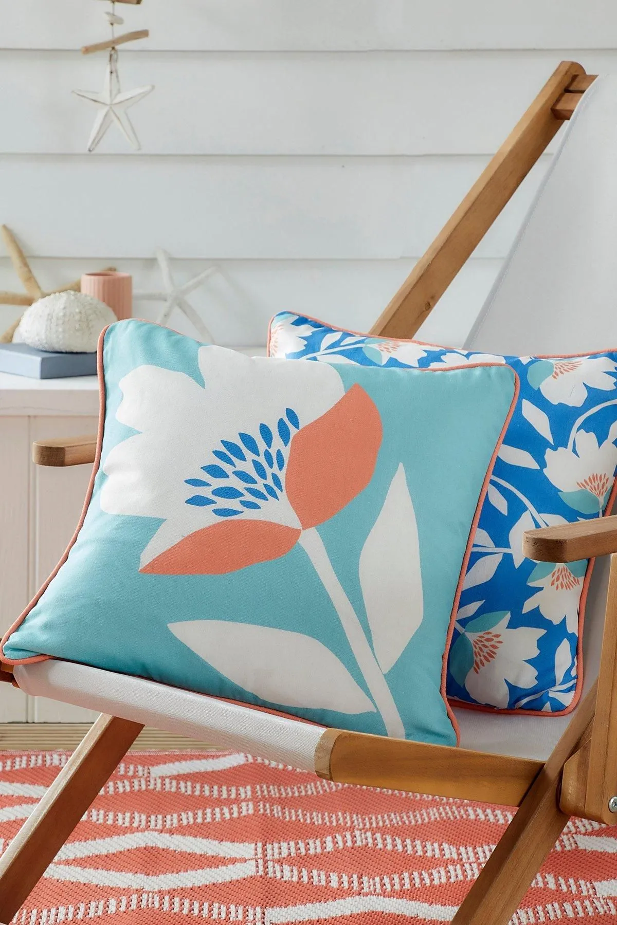 Fusion 'Luna' Outdoor Water & UV Resistant Garden Filled Bench Cushion in Duck Egg Blue
