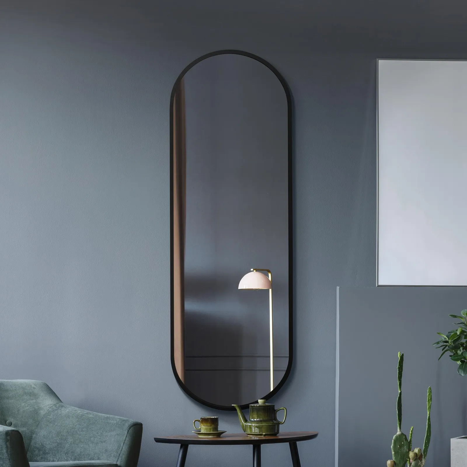 MirrorOutlet Black Metal Framed Double Arched Wall Mirror (180CM X 60CM) 2
