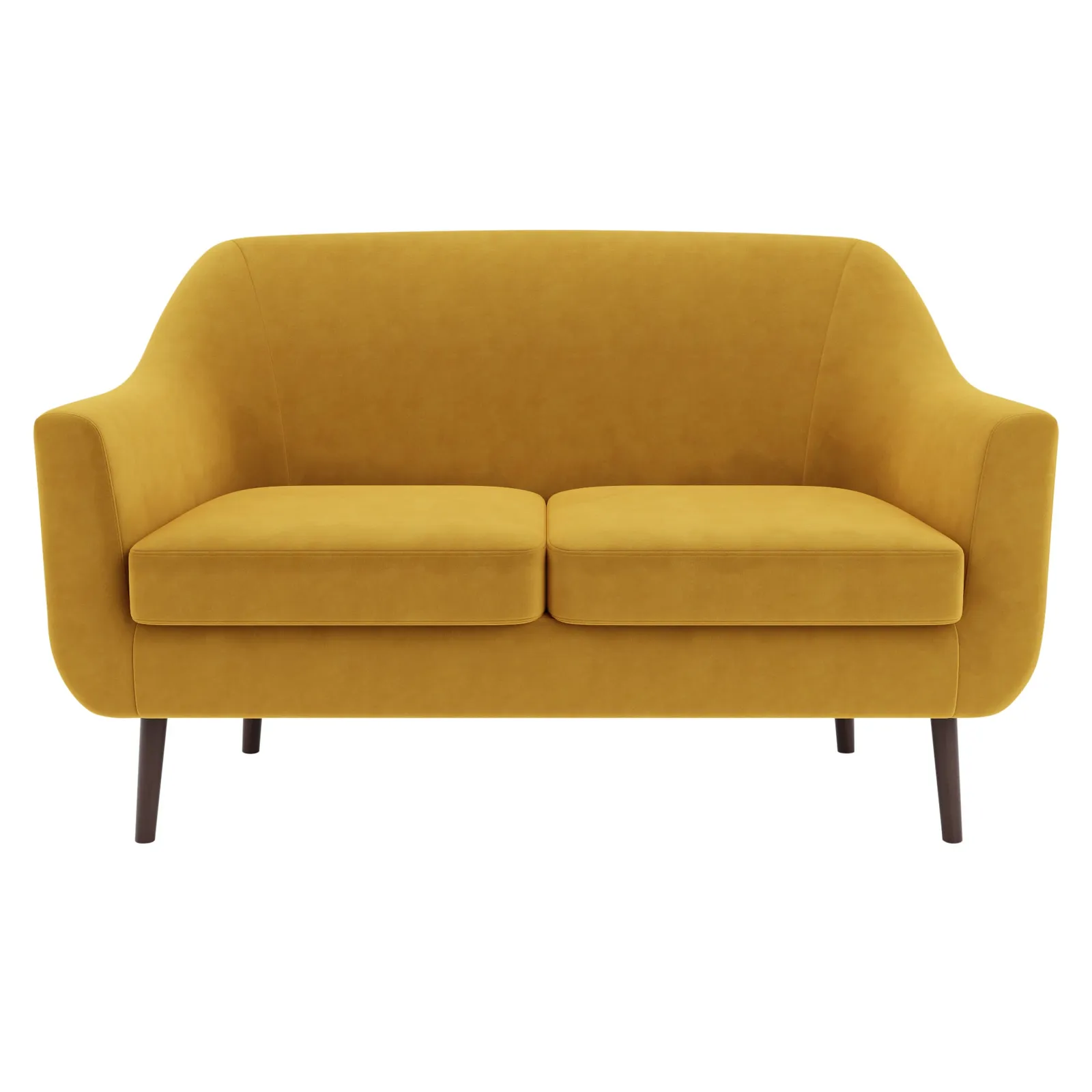Eddie Velvet 2 Seater Compact Tub Sofa Gold