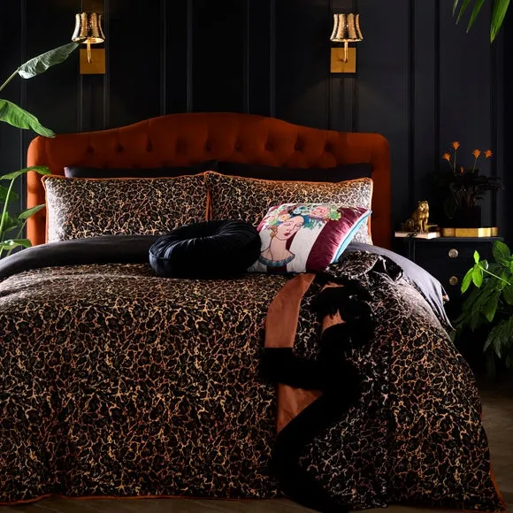 Laurence Llewelyn-Bowen Roxy Leopard Print 100% Cotton Duvet Cover & Pillowcase Set 5
