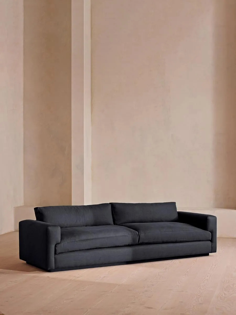 Mossley Four Seater Sofa, Linen, Indigo