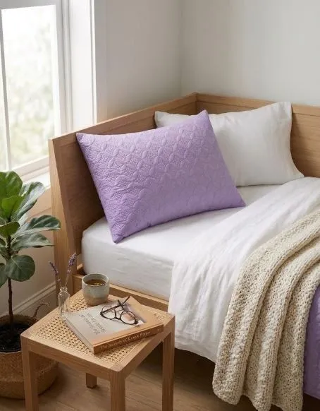 Homescapes Ultrasonic Quilted Embossed Cushion Cover in Mauve 2