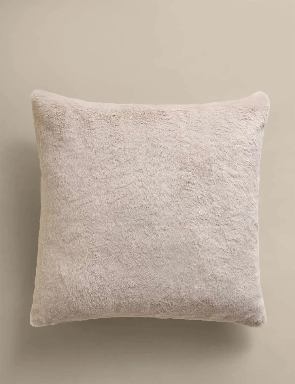 M&S Velvet Supersoft Cushion Neutral