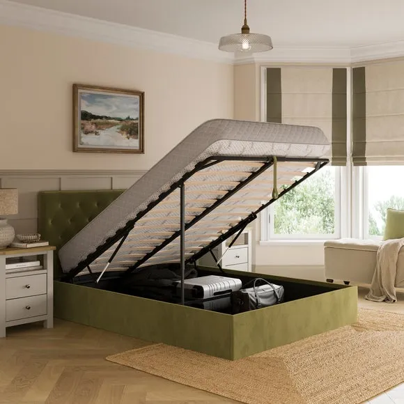 Emberly Velvet Ottoman Bed Frame 3