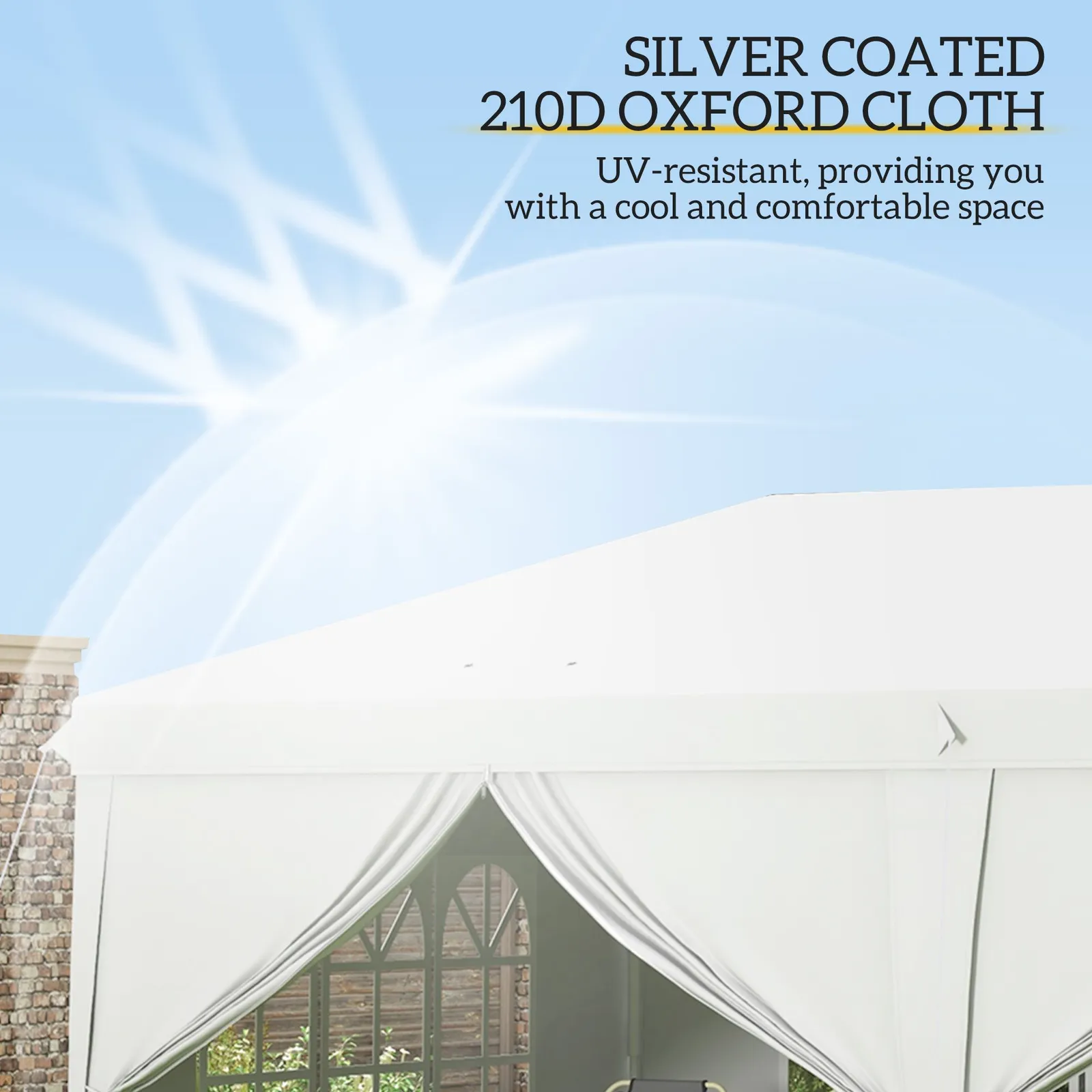 OUTSUNNY 3 x 6 m Pop Up Gazebo with Sides & Windows in White 5