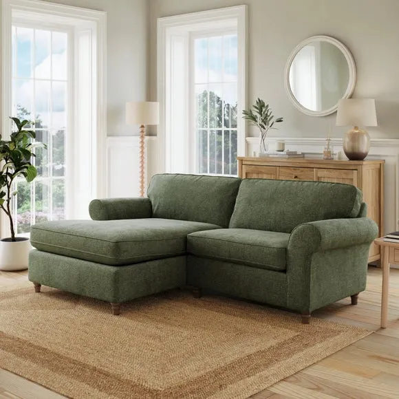 Flori Chenille Soft Texture Corner Chaise Sofa