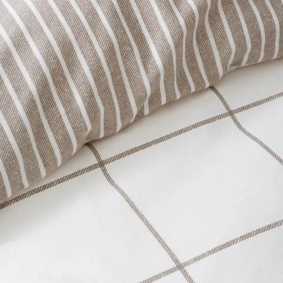 Bianca Fine Linens Regal Check 100% Brushed Cotton Duvet Cover & Pillowcase Set 3