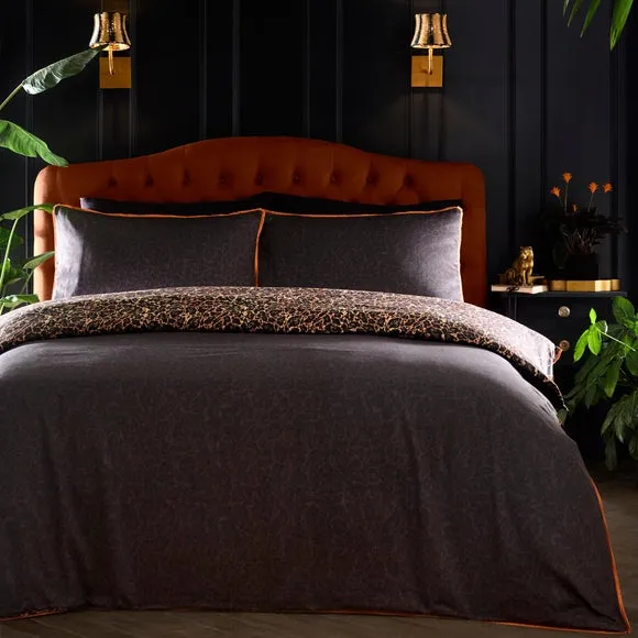 Laurence Llewelyn-Bowen Roxy Leopard Print 100% Cotton Duvet Cover & Pillowcase Set 2