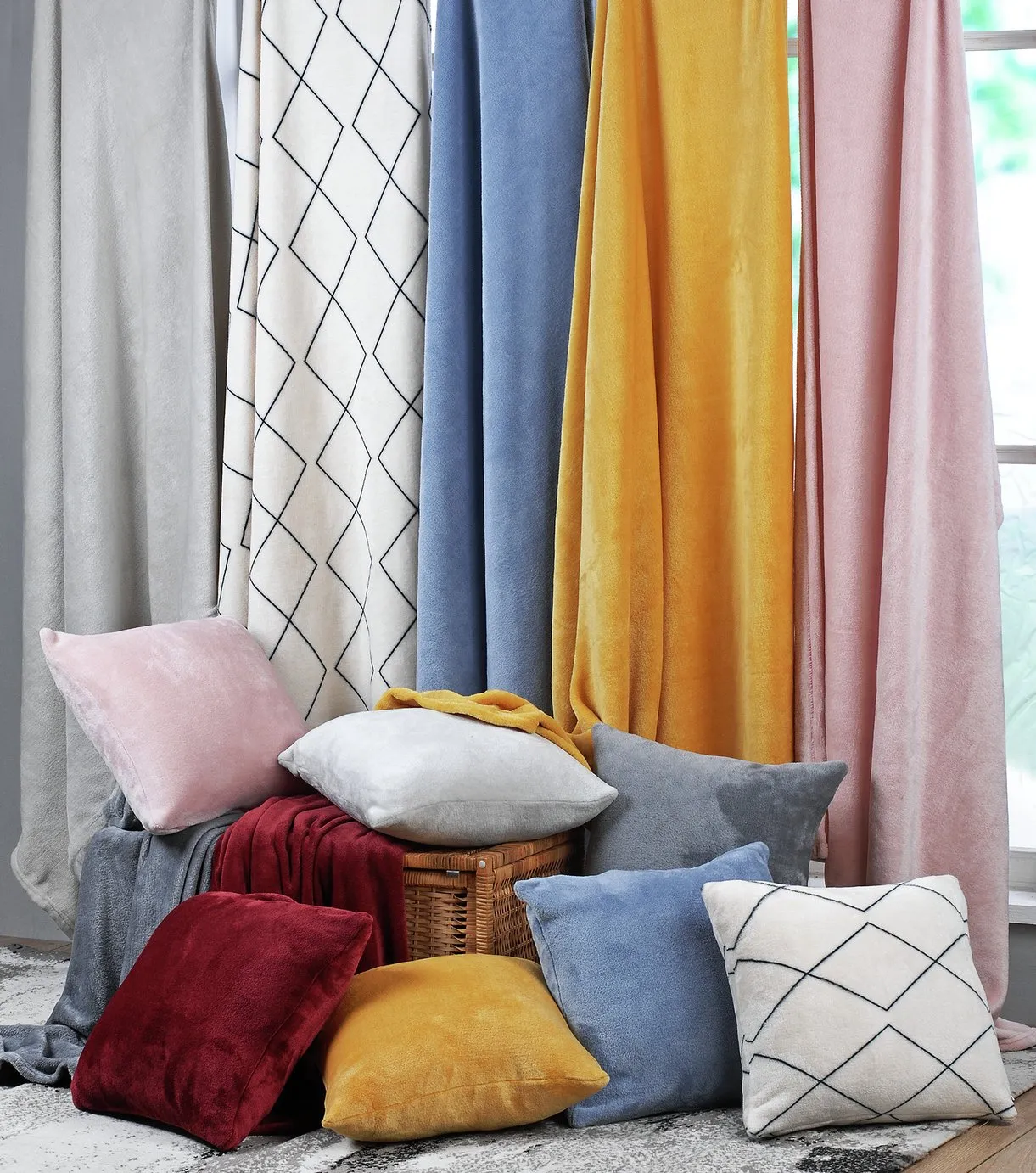 Argos Home Plain Super Soft Fleece Cushion - Stone - 43x43cm