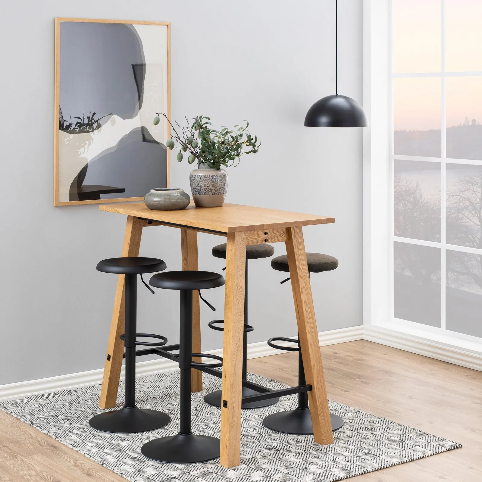 Furniture To Go Finch Black Bar Stool without Back Set of 2 4