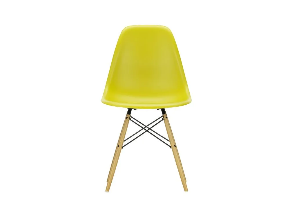 Vitra Eames DSW Chair New Height Mustard Light Maple Legs 1