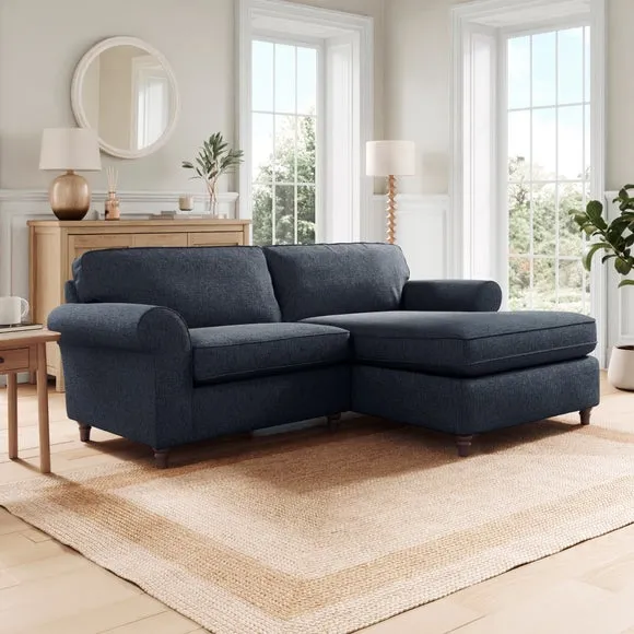 Flori Soft Chenille Corner Chaise Sofa 1