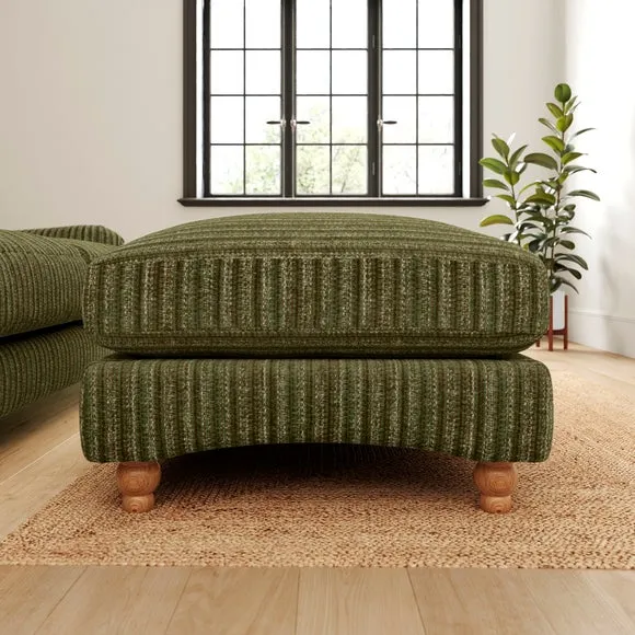Martha Chunky Chenille Stripe Footstool 2