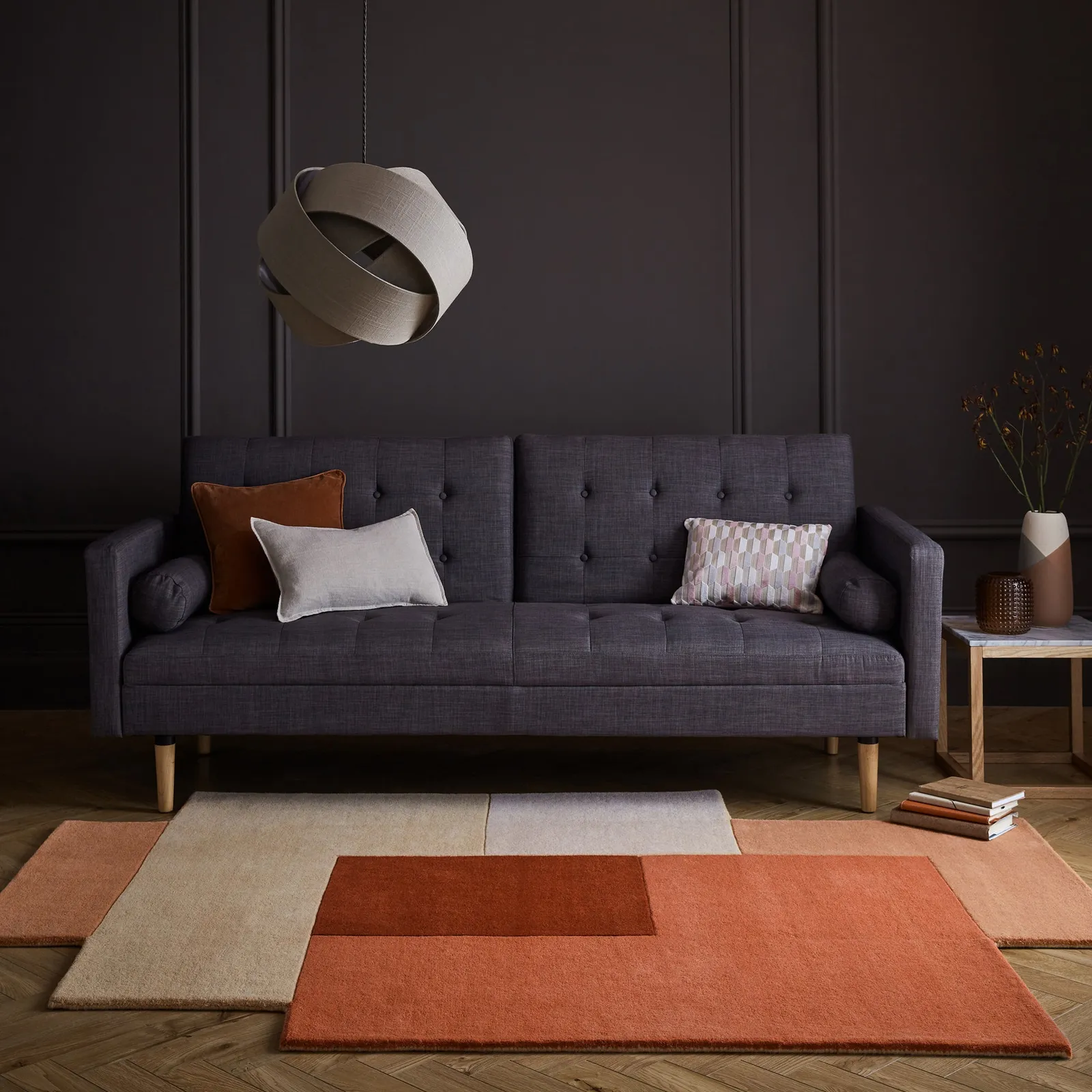 Anders Wool Rug Orange and Brown