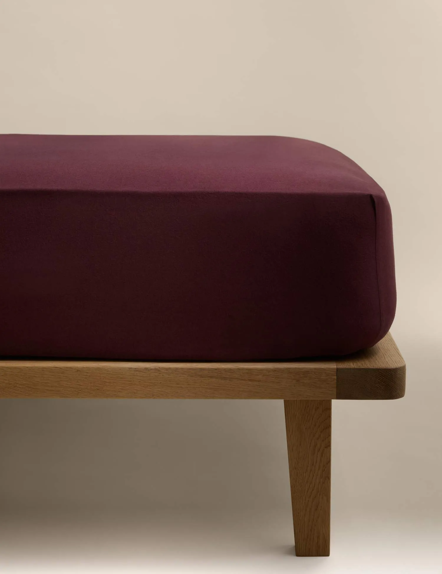 M&S Pure Cotton Brushed Fitted Sheet Burgundy