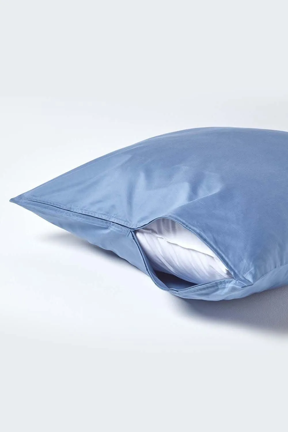 Homescapes Continental Egyptian Cotton Pillowcase 1000 TC, 80 x 80 cm in Blue 3