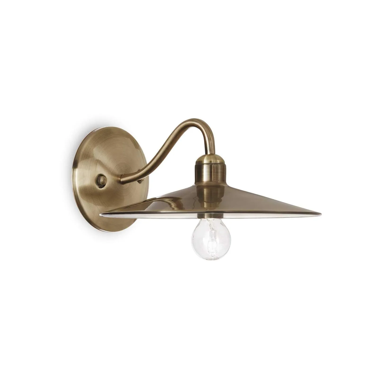 Netlighting Cantina 1 Light Indoor Dome Wall Light Antique Brass E14 in Yellow