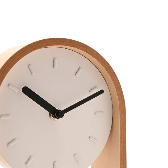 Interval Mid-Century Arched Pendulum Wooden Desk Clock 4