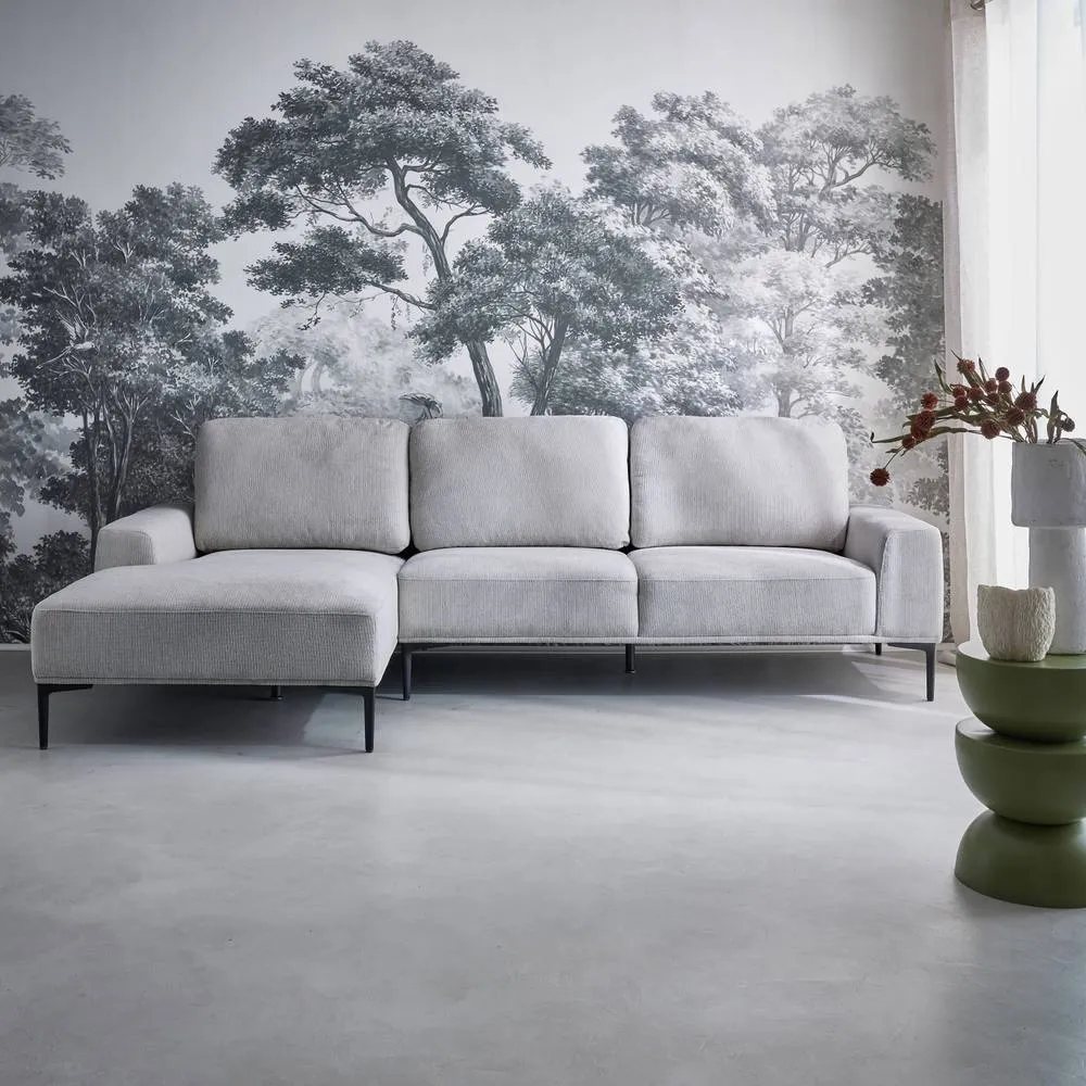 sweeek 3-seater Corner Sofa Left-hand In Fabric & Metal in Light Grey 6