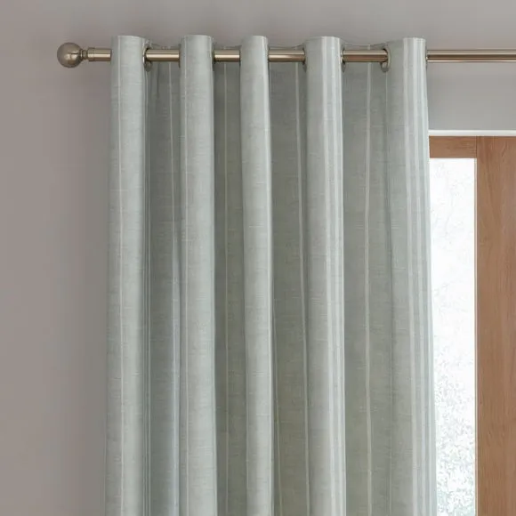 Harley Stripe Polycotton Blackout Eyelet Curtains