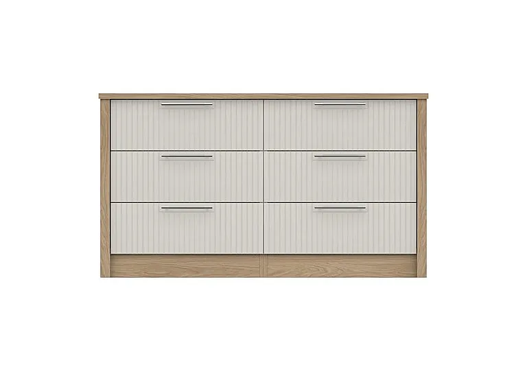 Chelsea 6 Drawer Wide Chest with Silver Handles