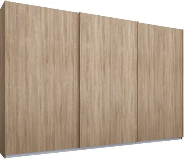 Malix 3 door 270cm Sliding Wardrobe, Oak frame,Oak doors , Classic Interior