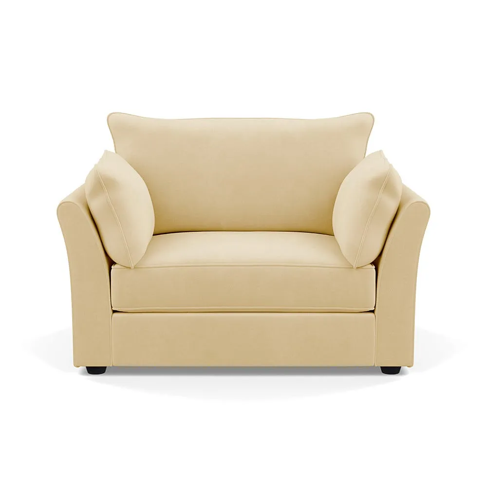 Heal's Tailor Loveseat Smart Luxe Velvet Biscuit Black Beech Feet